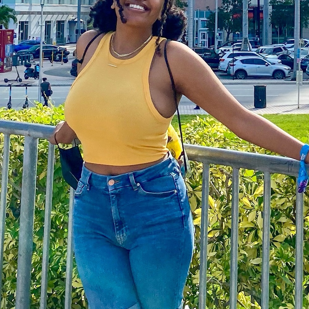 Yellow Sleeveless Crop Top